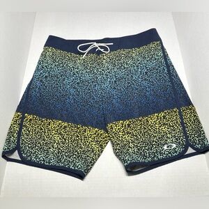 Oakley 4 Way Stretch Scalop Hem Shorts Mens Size 36 Fathom Blue Boardshorts